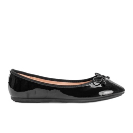 Ballerine laccate nere con fiocco Lesley nero