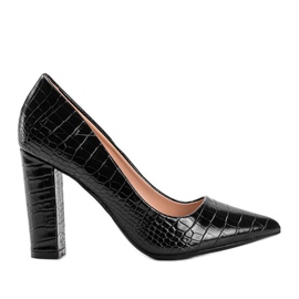 Décolleté nere su palo in ecopelle Keely nero