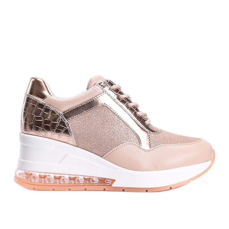 Sneakers oro rosa sulla zeppa Jimena