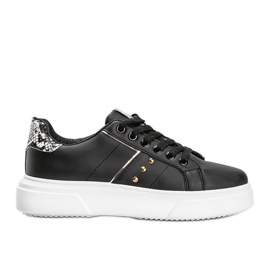 Sneakers nere con motivo a pelle di serpente di Ellen nero