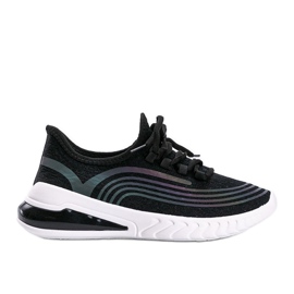 Sneakers slip-on nere con motivo Delaney olografico nero