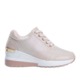Sneakers rosa lucide sulla zeppa Mara