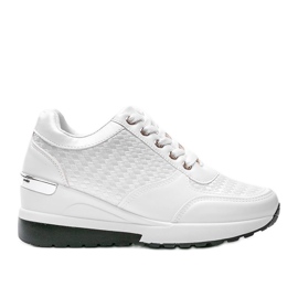 Sneakers bianche lucide sulla zeppa Mara bianco