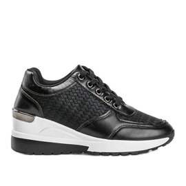 Sneakers nere lucide sulla zeppa Mara nero