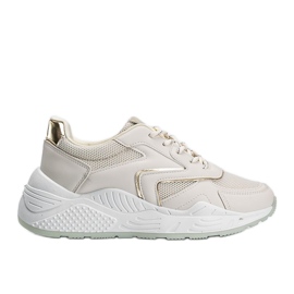 Sneakers beige con suola spessa con dettagli Kenna metallici