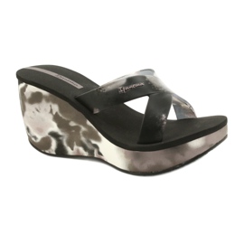 Pantofole con zeppa Ipanema 83071 Lipsick Straps VII da donna nero grigio