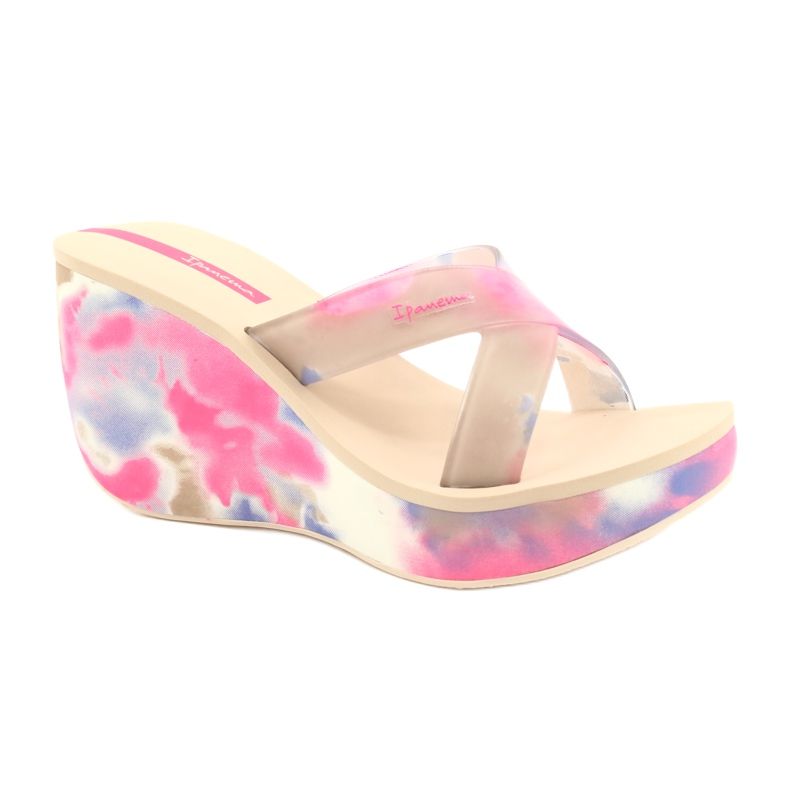 Pantofole con zeppa Ipanema 83071 Lipsick Straps VII da donna beige blu rosa