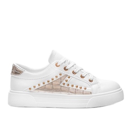 Sneakers bianche con accessori Gloria dorati bianca