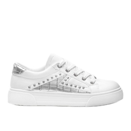 Sneakers bianche con accessori Gloria argento bianco