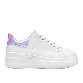 Sneakers bianche con inserto Lillian olografico bianco