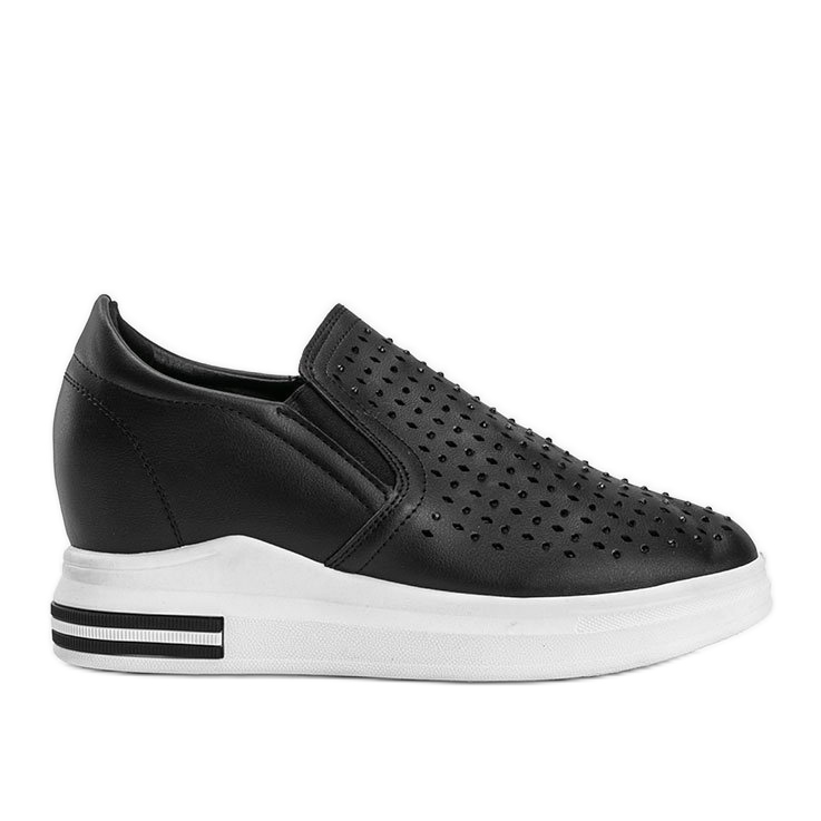 Sneakers nere con zeppa traforate Kyra nero