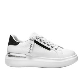 Sneakers bianche con zip decorativa Kiana bianco