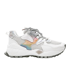 Sneakers bianche con suola spessa con rete Elain bianco multicolore