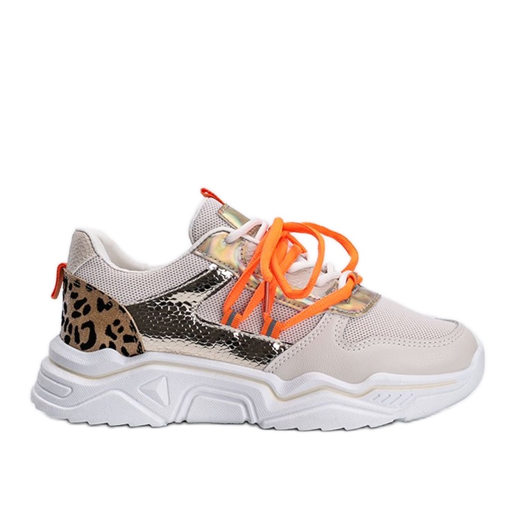 Sneakers beige con motivo animalier di Jan