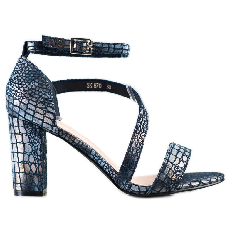 Sandali Sergio Leone con stampa serpente blu