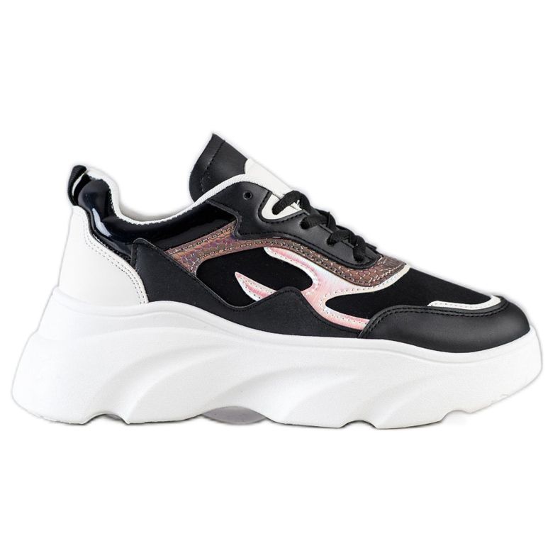 SHELOVET Scarpe da ginnastica alla moda bianca nero