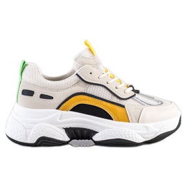 SHELOVET Seakersy Fashion beige multicolore