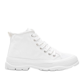 Sneakers alte bianche su una spessa suola Evelin bianca