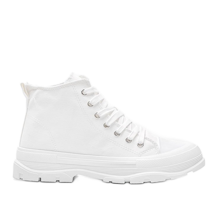 Sneakers alte bianche su una spessa suola Evelin bianca