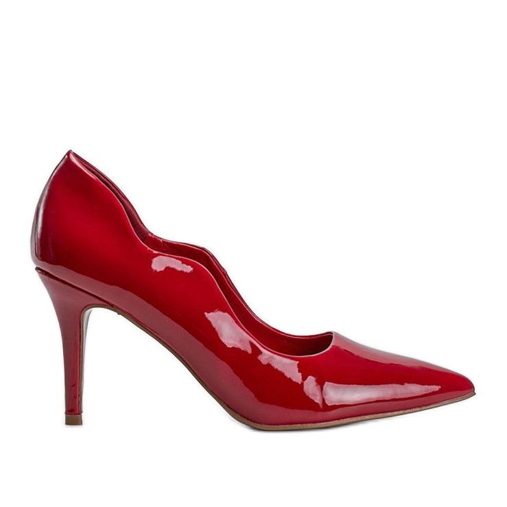 Décolleté laccate rosse su tacco Gina rosso