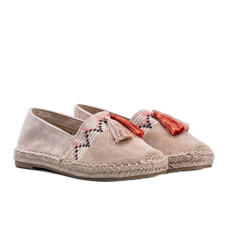Espadrillas beige con frange Alyana