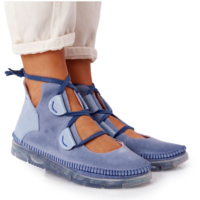 Stivali da donna in pelle Maciejka Blu 04457-06 multicolore
