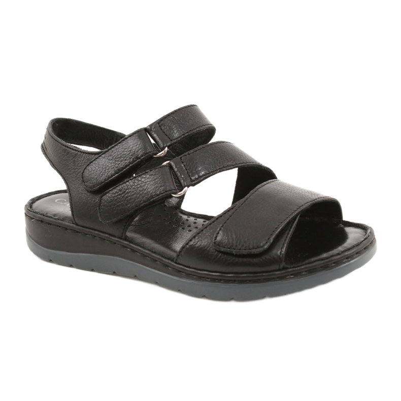 Caprice Comodi Sandali In Pelle Con Velcro 28152-26 nero