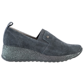 Filippo Scarpe in broccato di pelle grigio