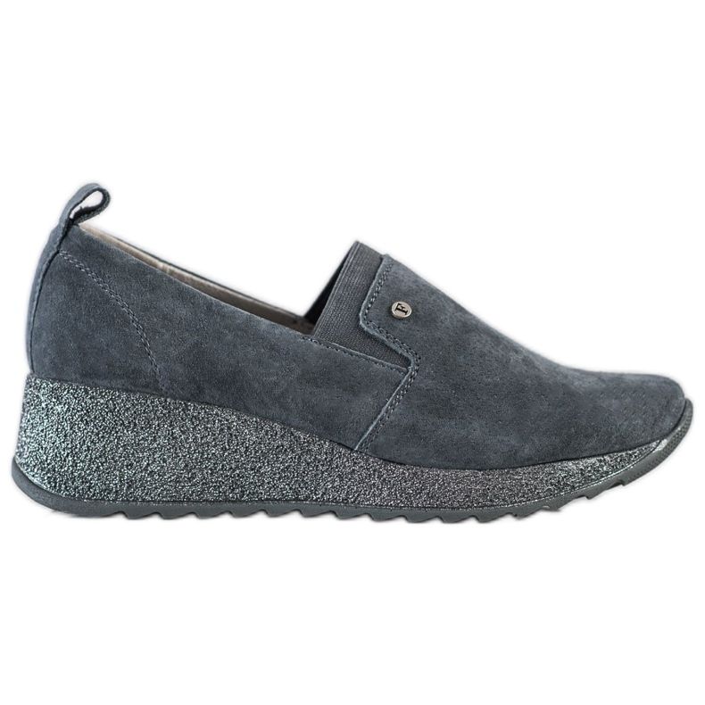 Filippo Scarpe in broccato di pelle grigio