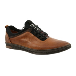 Polbut Scarpe casual da uomo in pelle K24 1337 marrone