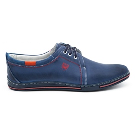 Polbut Scarpe da uomo in pelle 343 blu navy