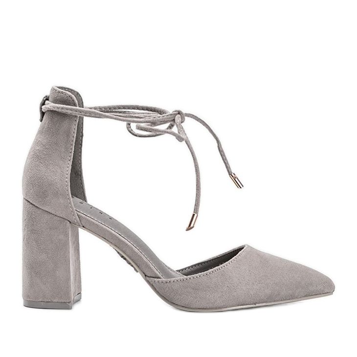 Décolleté stringate grigie sul post di Macey grigio