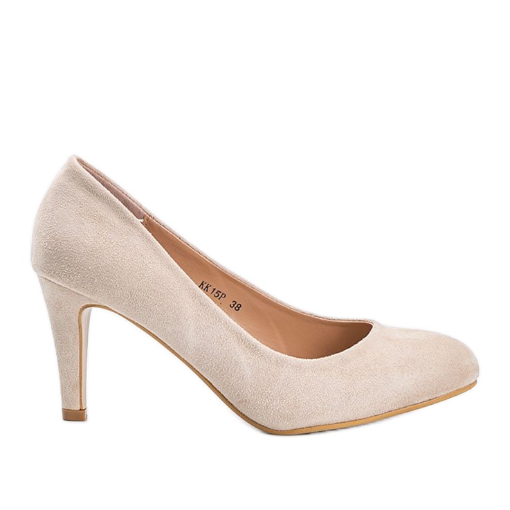 Décolleté beige con ecopelle scamosciata Emilia