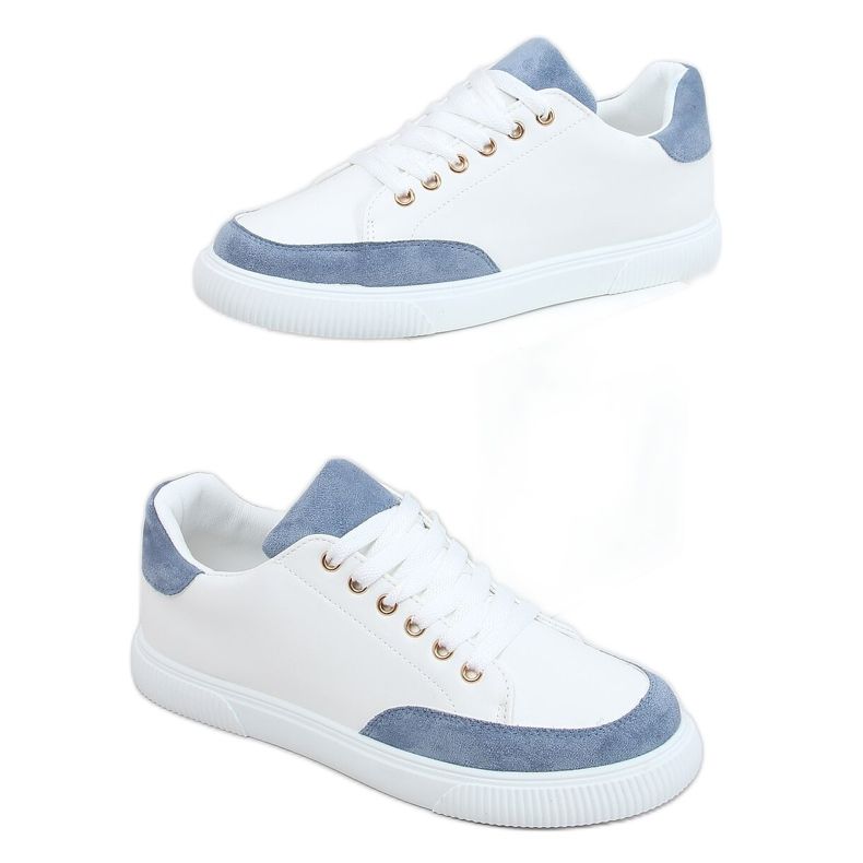Sneakers da donna bianche 6110 Blu bianca