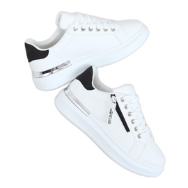 Sneakers da donna bianche F006 WHITE / BLACK bianco nero