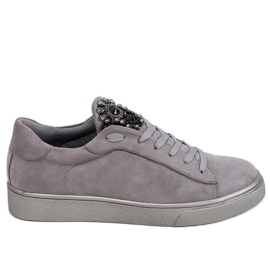 Sneakers grigie con decorazioni grigie FDY7786 Grey grigio