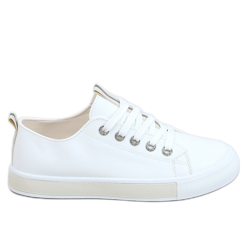 Sneakers da donna bianche e beige A88-87 Beige bianca