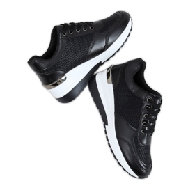 Nero MY-2717 Scarpe sportive nere con zeppa nascosta