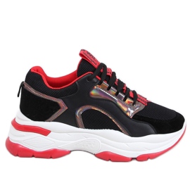 Scarpe sportive nere R12YD518-11 NERO / ROSSO