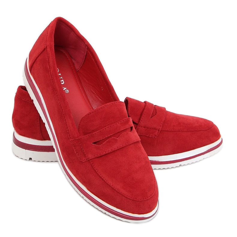 Mocassini con suola alta rosso 1151 Rosso