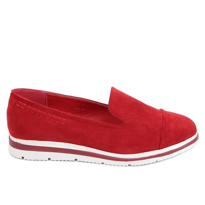 Mocassini con suola alta rosso 5836 Rosso