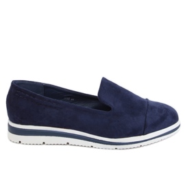 Mocassini con suola alta blu navy 5836 Blu
