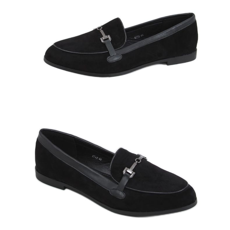 Mocassini da donna neri 8742 Black nero