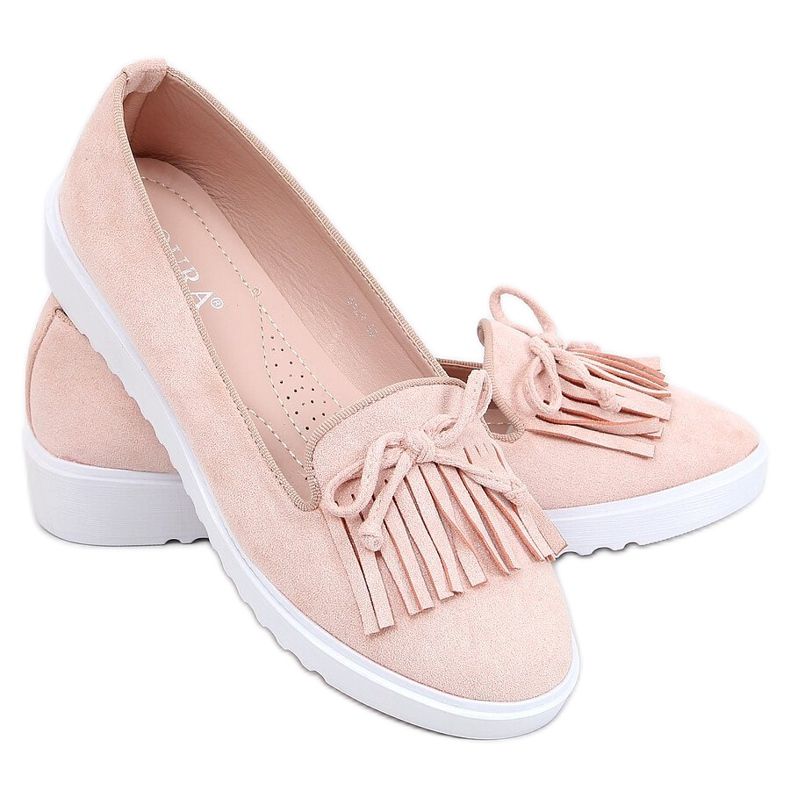 Mocassini rosa con frange 6429 Pink