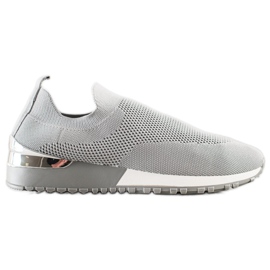 SHELOVET Sneakers in tessuto traforato grigio