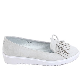 Mocassini grigi con frange 6429 Grey grigio