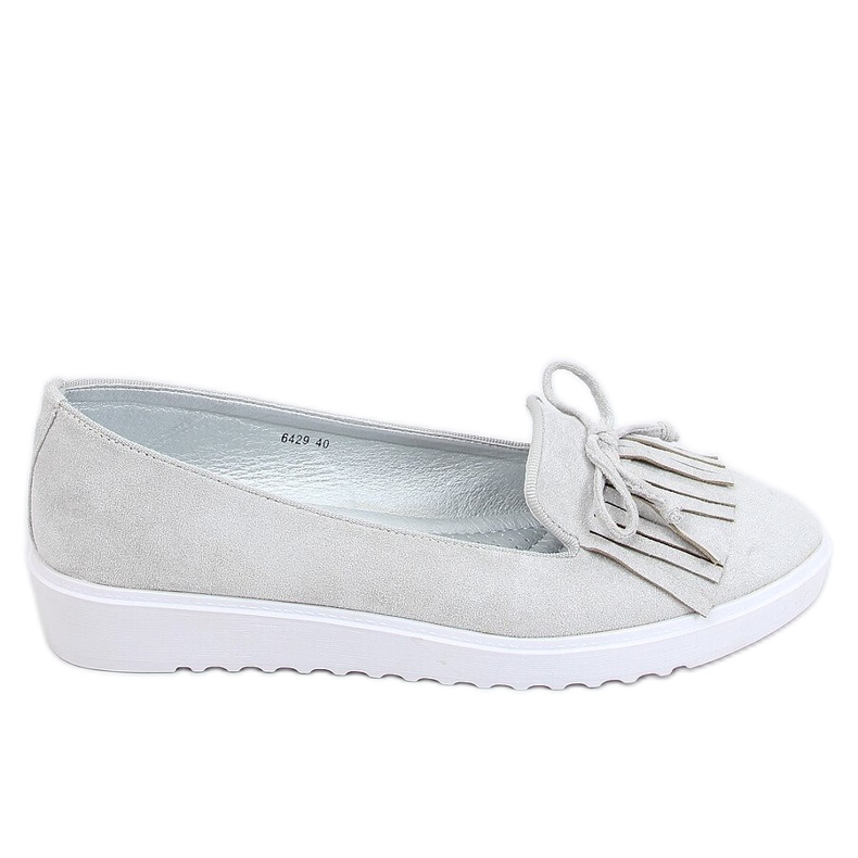Mocassini grigi con frange 6429 Grey grigio