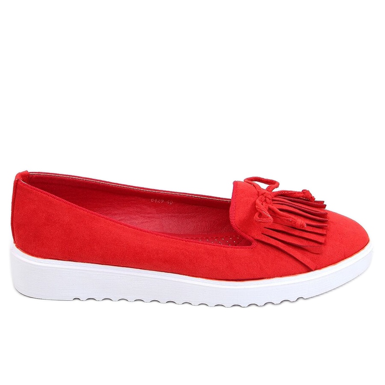 Mocassini rossi con frange 6429 Red rosso