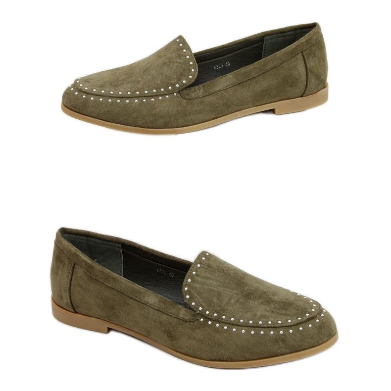 Mocassini verdi con borchie 4322 Green verde