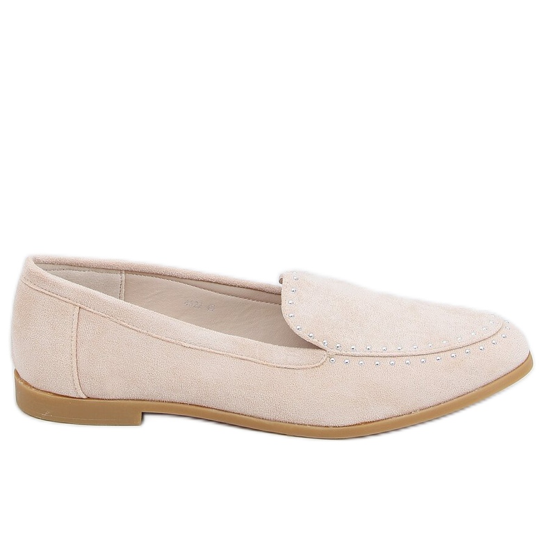 Mocassini beige con borchie 4322 Beige